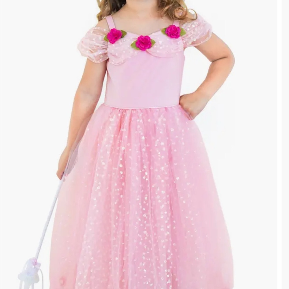 Kids' Bella Fairytale Flower Tulle Dress Pink Fairy Princess Costume
